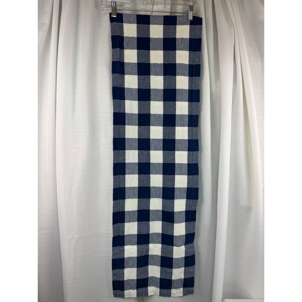 Navy Blue White Buffalo Check Table Runner Farmhouse Gingham 66 x 13 Woven